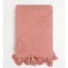 Budget ⭐ Vue Melaky Knitted Tassel Throw Pink Clay 🔔