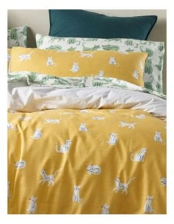 Top 10 👍 Beau & Bonnie Rupert Cat Quilt Cover Set Yellow 👍