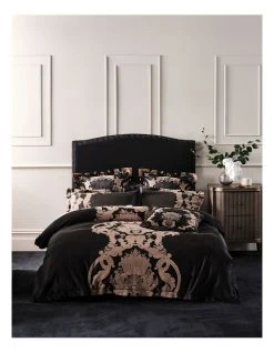 Deals ⌛ Grace by Linen House Dionisia Quilt Cover Set Black 🥰