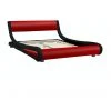 Deals 🔔 Laura Hill King Size Pu Leather Bed Frame Wood Base Metal Beam Italian Design - Red ⌛