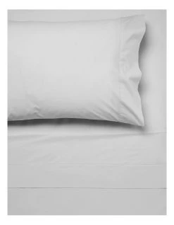 New 👍 Linen House Vienna 300TC Cotton Percale Sheeting Silver 🔔