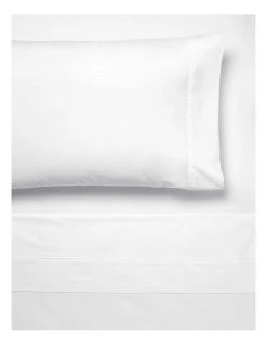Best Sale 😉 Linen House Vienna 300TC Cotton Percale Sheeting White 🔥