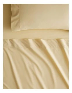 Cheapest 🥰 Sheridan Organic Cotton Percale 300TC Sheet Set Collection in Buttermilk 👍