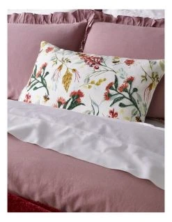 Budget 😀 Heritage Brielle Ruffled Edge Linen Cotton Quilt Cover Set Mauve ⌛ -Cozy Bed Store 831198430 831197710 3 720x928