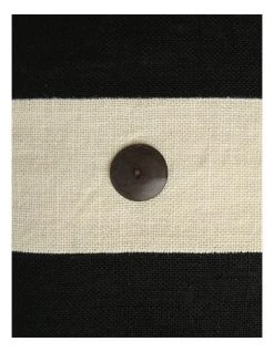 New 🌟 Darren Palmer Andros Jute Panel With Button Trims Breakfast Cushion Black ✨ -Cozy Bed Store 832494520 3 720x928