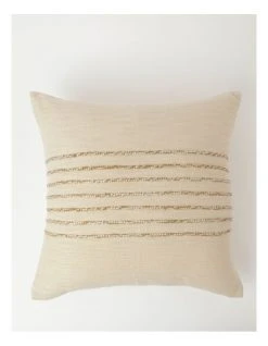 Best Pirce 🎁 Australian House & Garden Wollongbar Jute Stripe Panel Cotton 50X50cm Cushion Natural ✨