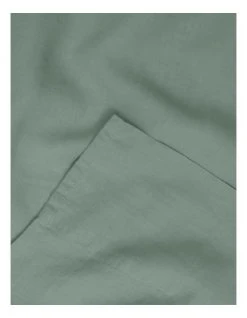Deals 🛒 Australian House & Garden Sandy Cape Washed Belgian Linen Sheet Set Eucalyptus 🧨