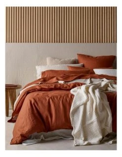 Best deal ๐ Australian House & Garden Sandy Cape Washed Belgian Linen Quilt Cover Set Earth ๐