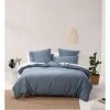 Budget ⌛ Linen House Nara 400TC Bamboo Cotton Quilt Cover Set Bluestone 🥰