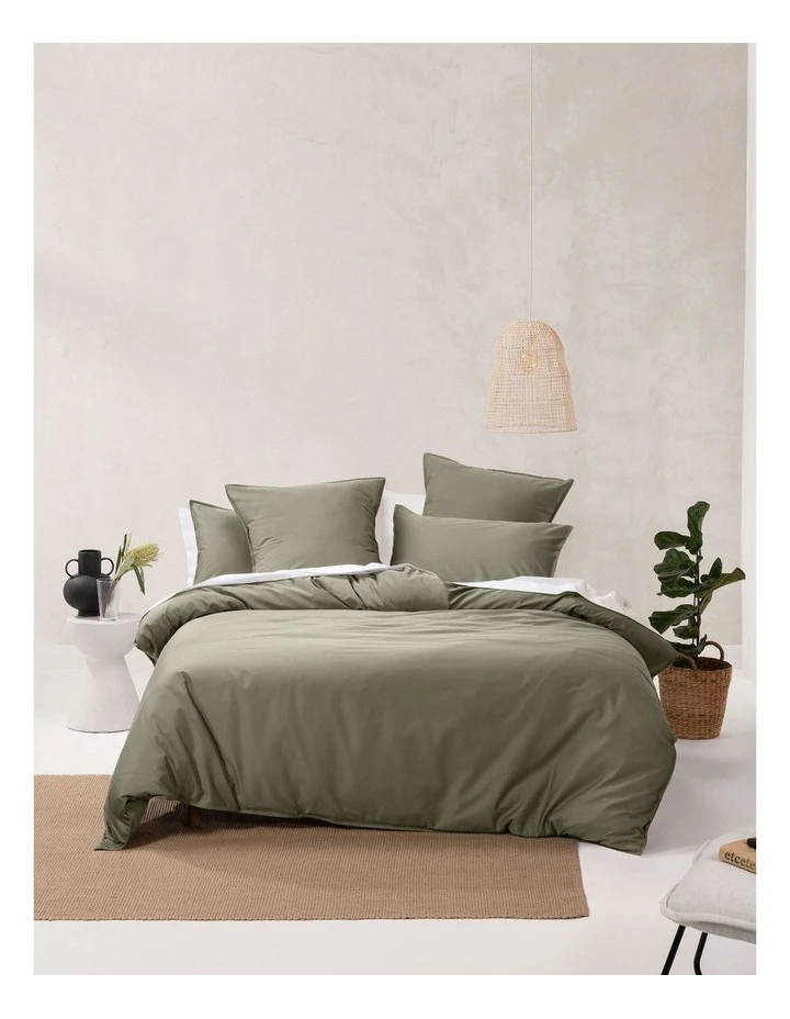 Hot Sale ❤️ Linen House Nara 400TC Bamboo Cotton Quilt Cover Set Moss ⭐ 1 Hot Sale ❤️ Linen House Nara 400TC Bamboo Cotton Quilt Cover Set Moss ⭐