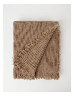 Best deal 🎉 Australian House & Garden Norco Organic Cotton Waffle Throw Sandstone 💯