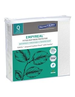 Hot Sale 😀 Protect-A-Bed Empyreal Tencel Waterproof Fitted Mattress Protector White 🛒