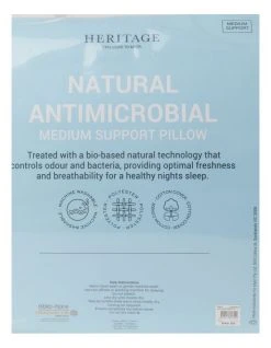 Budget 😀 Heritage Natural Antimicrobial Pillow White 🛒 -Cozy Bed Store 836069140 4 720x928