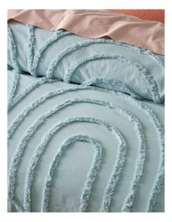 Cheapest ✨ Vue Soa Tufted Cotton Chenille Quilt Cover Set In Spa Blue 👏 -Cozy Bed Store 836128900 836126110 3 720x928