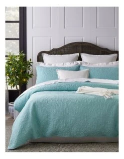 Top 10 🥰 Heritage Marcelle Quilted Quilt Cover Set Sky Blue ✨