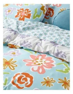 Best Pirce 🛒 Beau & Bonnie Poppy Cotton Quilt Cover Set Ice Blue 🔥 -Cozy Bed Store 837940870 3 720x928