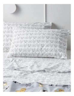 Best Pirce 😍 Beau & Bonnie 250TC Pawsome Stonewashed Cotton Sheet Set White ✔️