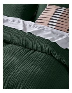 Outlet ✨ Darren Palmer Allamanda Quilted Quilt Cover Set Emerald ⭐ -Cozy Bed Store 838740160 3 720x928