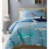 Best Pirce ✔️ Milkshake Sharks The Sea Quilted Quilt Cover Set Blue 🥰