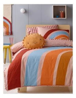 Best Pirce 🎉 Milkshake Over The Rainbow Quilted Quilt Cover Set Peach 👍