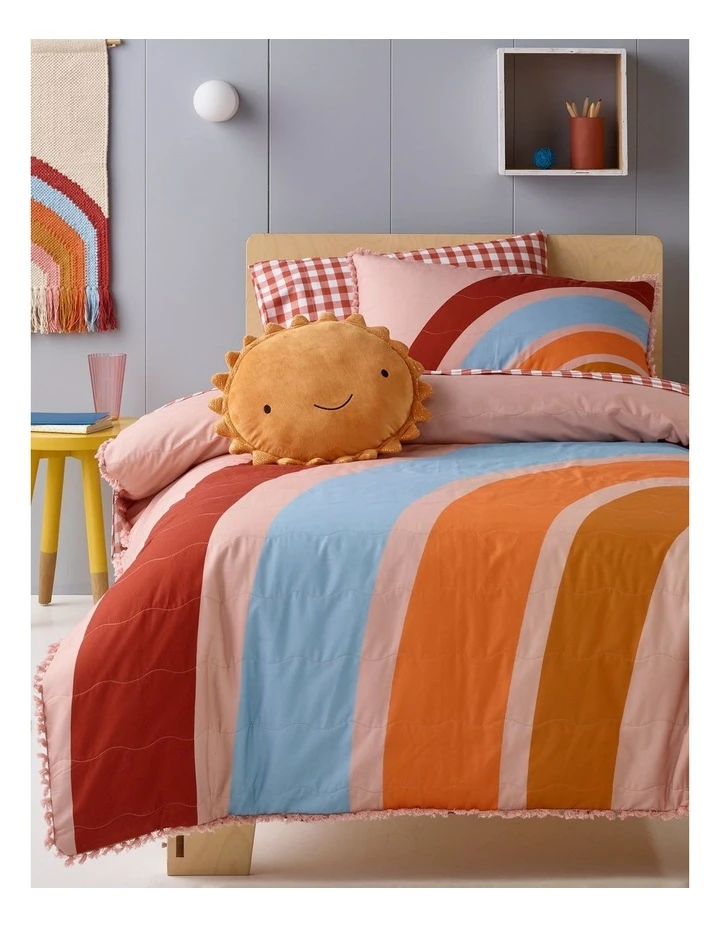 Best Pirce ๐ Milkshake Over The Rainbow Quilted Quilt Cover Set Peach ๐ 1 Best Pirce ๐ Milkshake Over The Rainbow Quilted Quilt Cover Set Peach ๐