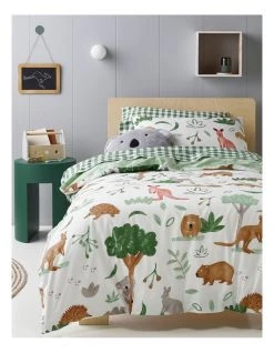 Promo 🔔 Milkshake Aussie Friends Cotton Quilt Cover Set White 👍