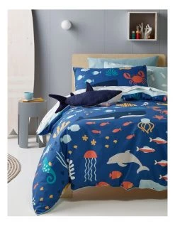 Promo ⭐ Milkshake Underwater World Cotton Quilt Cover Set Blue 🧨