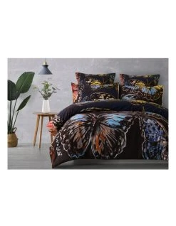 Best Pirce ⭐ Bromley Butterflies Quilt Cover Set Navy 😀