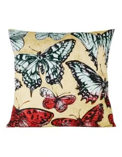 Budget ⭐ Bromley Butterflies Cushion Red 🥰
