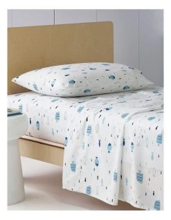 Wholesale 🧨 Milkshake Swimming Fish Cotton Sheet Set Blue 🎉