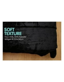 Coupon ⌛ Laura Hill Mink Blanket Black Double Sided Queen Size Soft Plush Bed Faux Throw Rug 🎁 -Cozy Bed Store 840050470 3 720x928