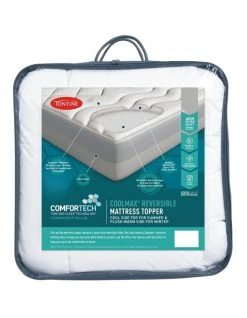 New ❤️ Tontine Comfortech Reversible Mattress Topper White 🛒