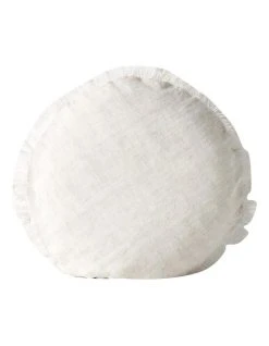 Cheapest ⭐ Aura Home Vintage Linen Fringe 45cm Round Cushion in Sand ⌛