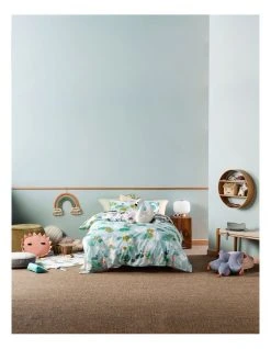New 💯 Linen House Kids Swanning Around Quilt Cover Set Teal 👏