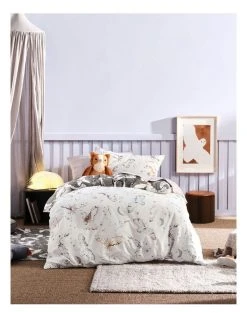 Buy ✔️ Linen House Kids Take To The Sky Quilt Cover Set Charcoal ⭐ -Cozy Bed Store 840454030 2 720x928