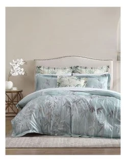 Best Pirce ⭐ Grace by Linen House Bamboo Florette Quilt Cover Set in Sage 🤩