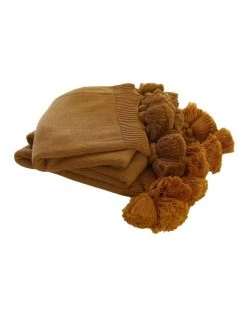 Cheapest 🌟 M.M Linen Birch Throw in Ochre ✔️