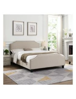 New 😍 IHOMDEC BEF03 Queen Size Wooden Upholstered Bed Frame Beige 🧨 -Cozy Bed Store 842431870 3 720x928
