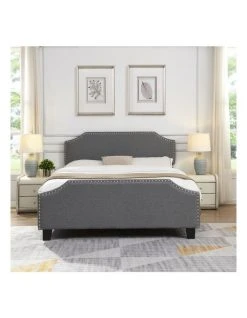 Wholesale ✔️ IHOMDEC BEF03 Queen Size Wooden Upholstered Bed Frame Grey ✨ -Cozy Bed Store 842432140 2 720x928