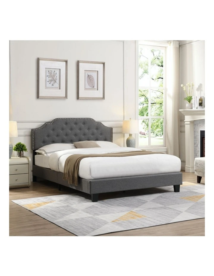 Flash Sale ❤️ IHOMDEC BEF02 Double Size Bed Frame Base Mattress Platform Grey ✨ 2 Flash Sale ❤️ IHOMDEC BEF02 Double Size Bed Frame Base Mattress Platform Grey ✨ - Image 2