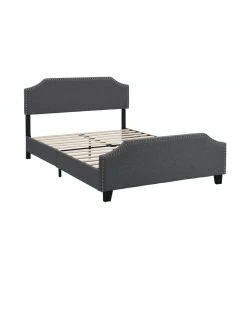 Best Sale ๐ IHOMDEC BEF03 Double Size Wooden Upholstered Bed Frame Grey โ๏ธ