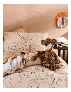 Discount 😉 Linen House Kids Big Cats Quilt Cover Set Terracotta 💯 -Cozy Bed Store 843087610 4 720x928