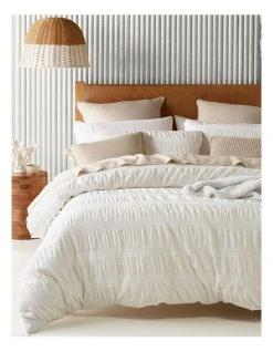 Flash Sale 👍 Australian House & Garden Yamba Seersucker Quilt Cover Set in White 😀