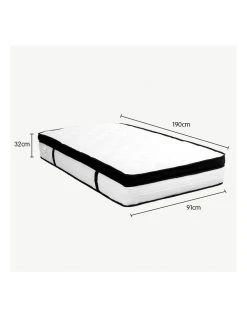 Coupon ✨ Laura Hill Single Mattress Bed Size Euro Top 5 Zone Spring Foam 32cm 🎁 -Cozy Bed Store 845504830 7 720x928