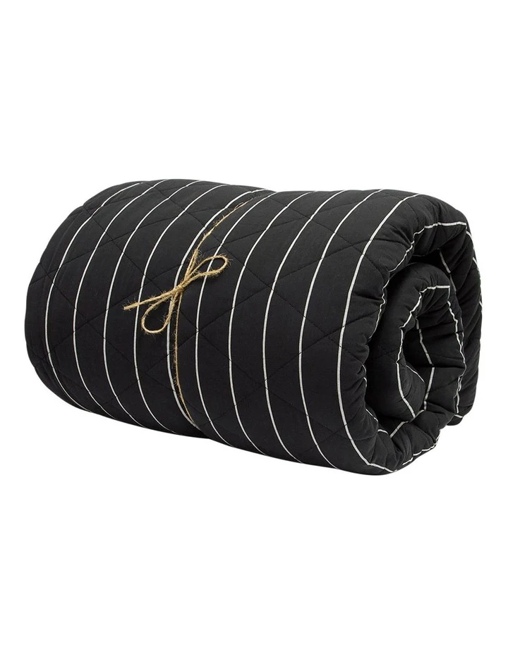 Wholesale ๐ Aura Home French Stripe Bed Cover in Black ๐ 2 Wholesale ๐ Aura Home French Stripe Bed Cover in Black ๐ - Image 2