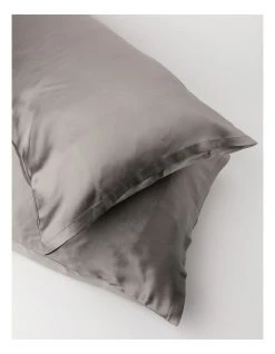 Best deal 𧨠Heritage Silk Front Pillowcase Pair Charcoal π