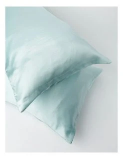 Hot Sale 🤩 Heritage Silk Front Pillowcase Pair Sky Blue 🤩