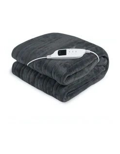 Coupon 🤩 Laura Hill Heated Electric Blanket Throw Rug Coral Warm Fleece Winter Grey 👏