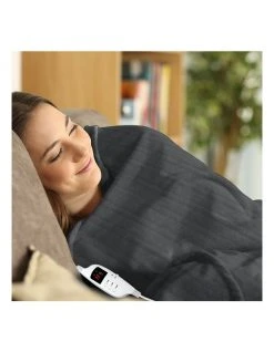 Coupon 🤩 Laura Hill Heated Electric Blanket Throw Rug Coral Warm Fleece Winter Grey 👏 -Cozy Bed Store 855666640 7 720x928
