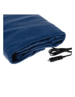 Discount ✨ Laura Hill Heated Car Blanket Travel Rug Soft Caravan Fleece Electric Throw 12 Volt Dc Auto Navy Blue ✨